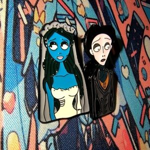 Blue and Black Cartoon Character Pins Corpse Bride Tim Burton Nightmare Before